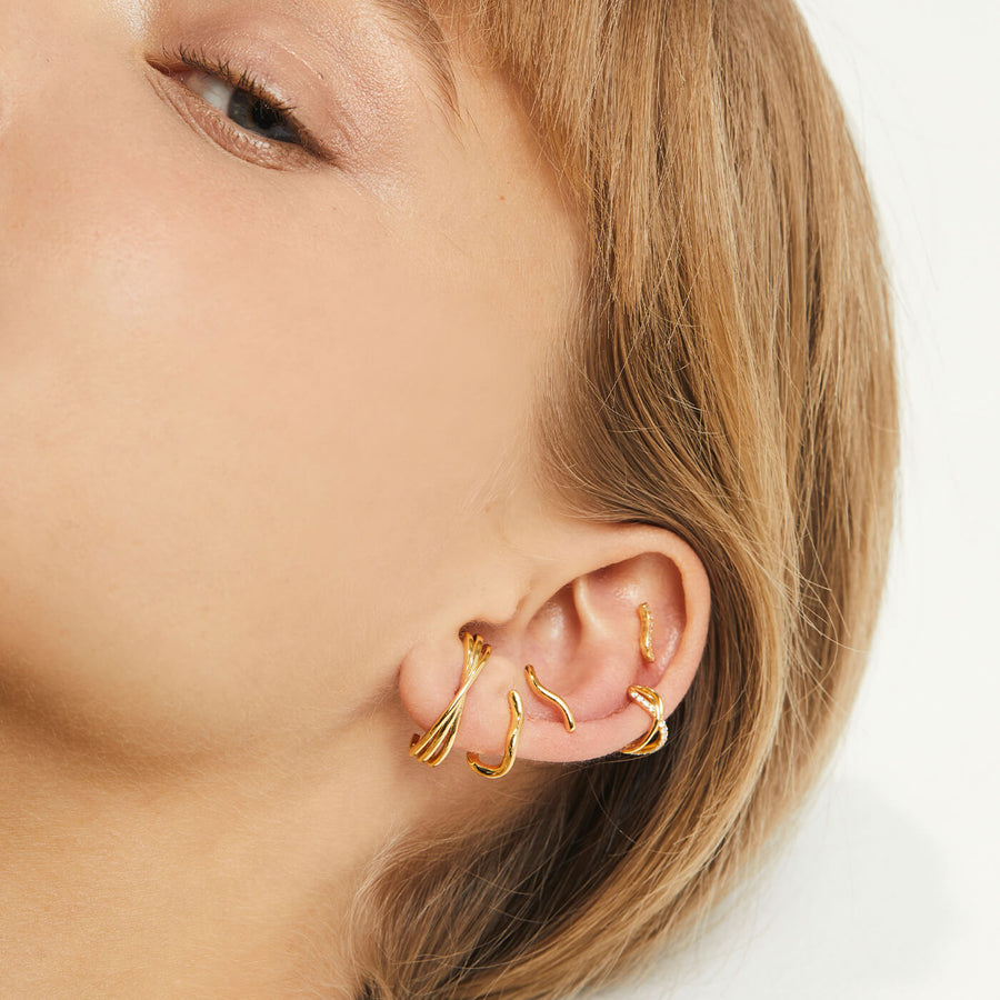CABLE GOLD HOOK_Hook Earrings_2_ALEYOLE JEWELRY