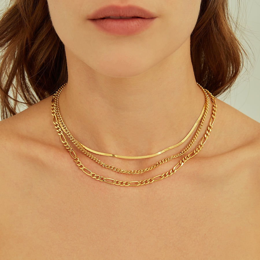 FIGARO GOLD CHAIN_Chain Necklace_5_ALEYOLE JEWELRY