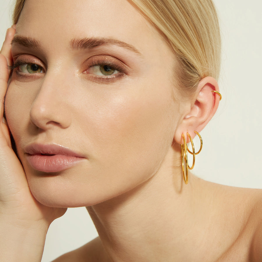 MEDIUM PARFAIT GOLD HOOPS_Hoop Earrings_3_ALEYOLE JEWELRY