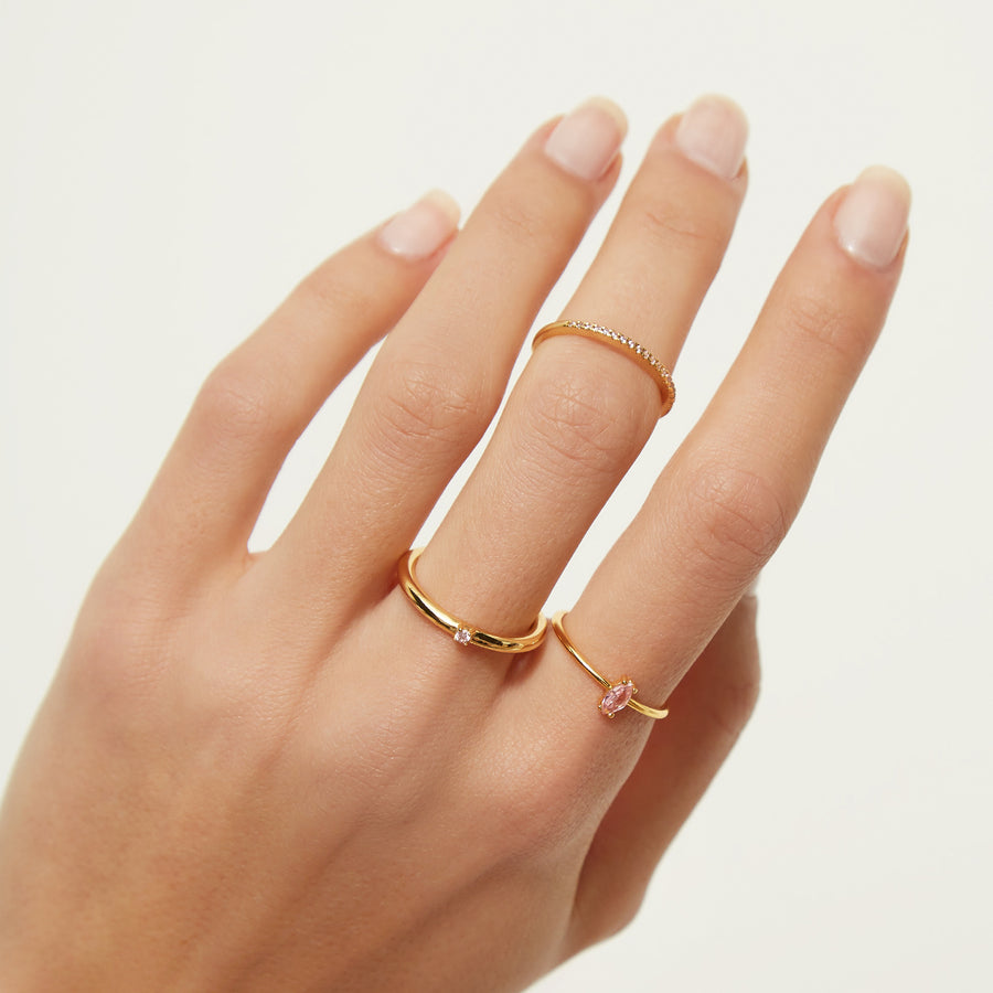 PINK CHROMA GOLD RING_Stackable Ring_2_ALEYOLE JEWELRY