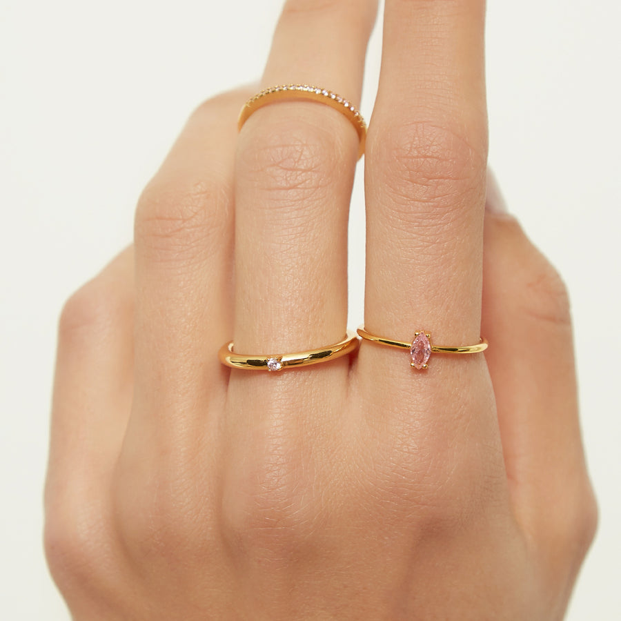 PINK EILEEN GOLD RING_Solitary Ring_2_ALEYOLE JEWELRY