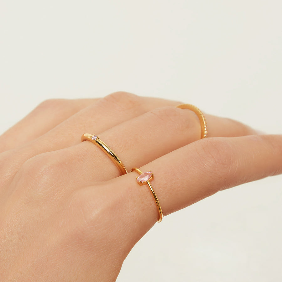 PINK EILEEN GOLD RING_Solitary Ring_4_ALEYOLE JEWELRY