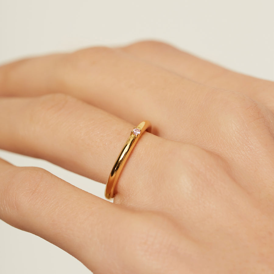 PINK PRISMA GOLD RING_Solitary Ring_2_ALEYOLE JEWELRY