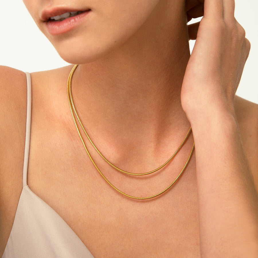 ROUND SNAKE GOLD CHAIN_Chain Necklace_2_ALEYOLE JEWELRY