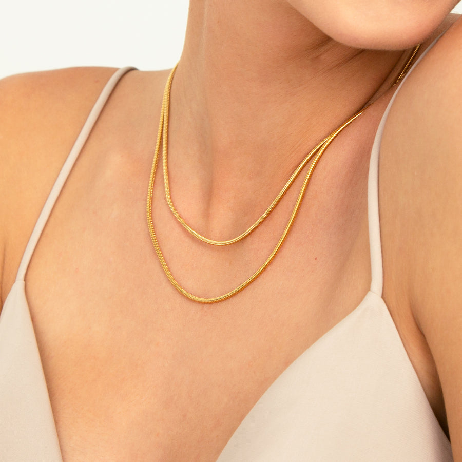 ROUND SNAKE GOLD CHAIN_Chain Necklace_4_ALEYOLE JEWELRY