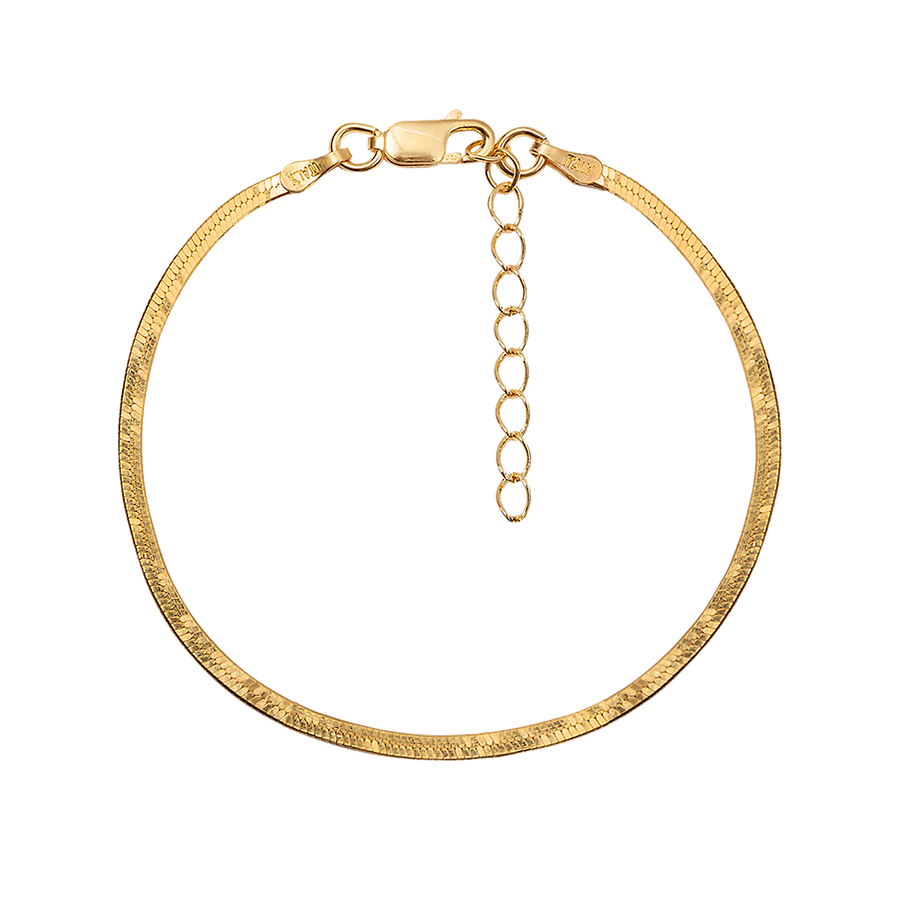 THIN HERRINGBONE GOLD BRACELET_Chain Bracelet_1_ALEYOLE JEWELRY