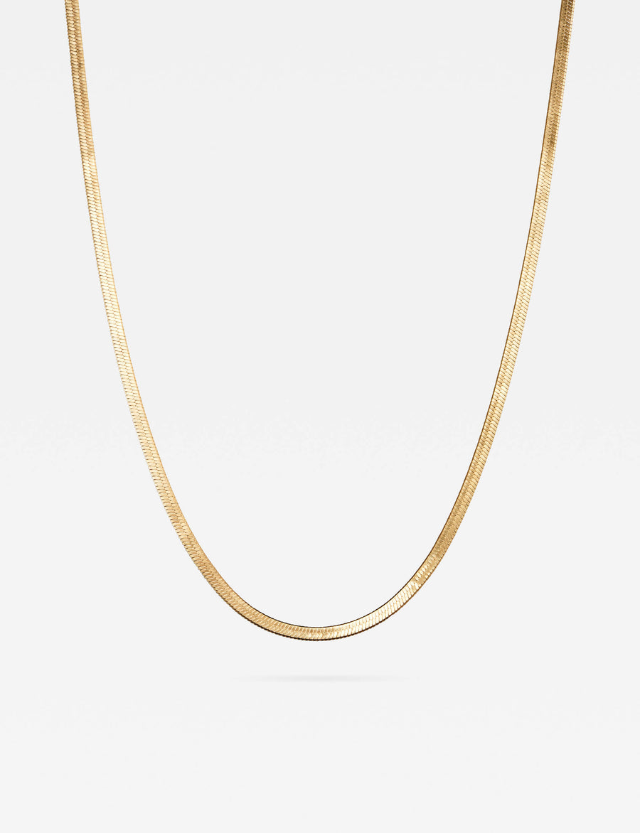 THIN HERRINGBONE GOLD CHAIN