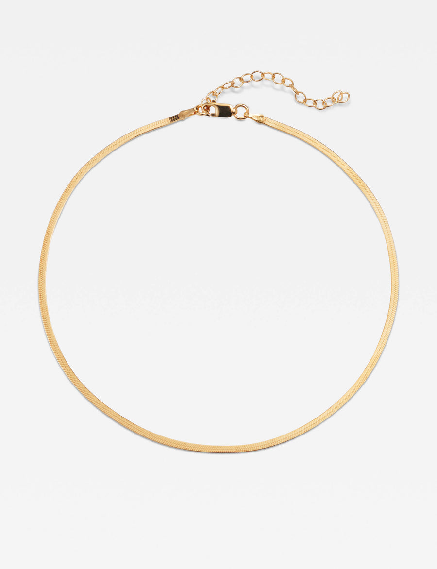 THIN HERRINGBONE GOLD CHAIN