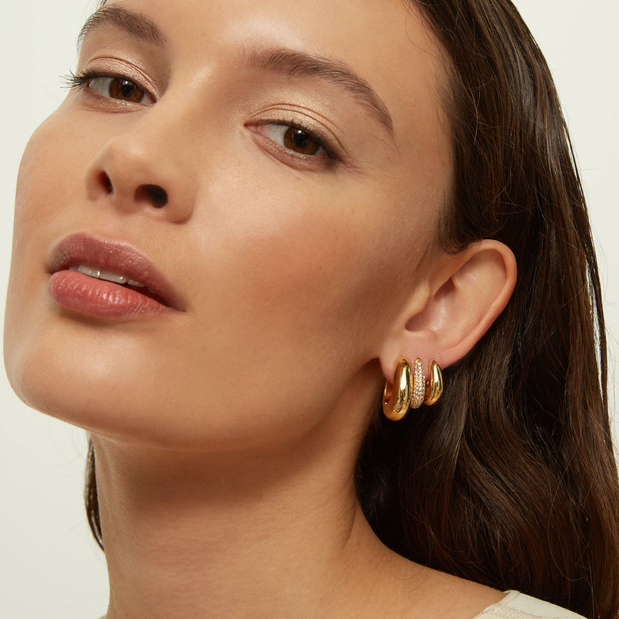 SMALL BELLE GOLD HOOPS_Hoop Earrings_5_ALEYOLE JEWELRY