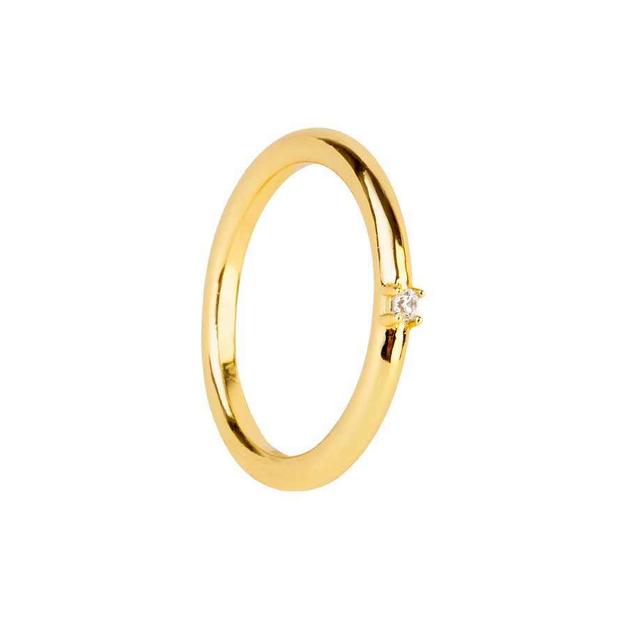 WHITE PRISMA GOLD RING_Solitary Ring_1_ALEYOLE JEWELRY