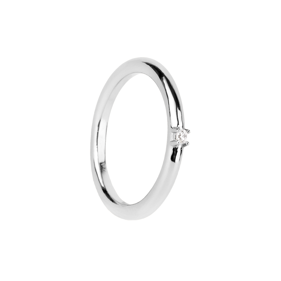 WHITE PRISMA SILVER RING_Solitary Ring_1_ALEYOLE JEWELRY