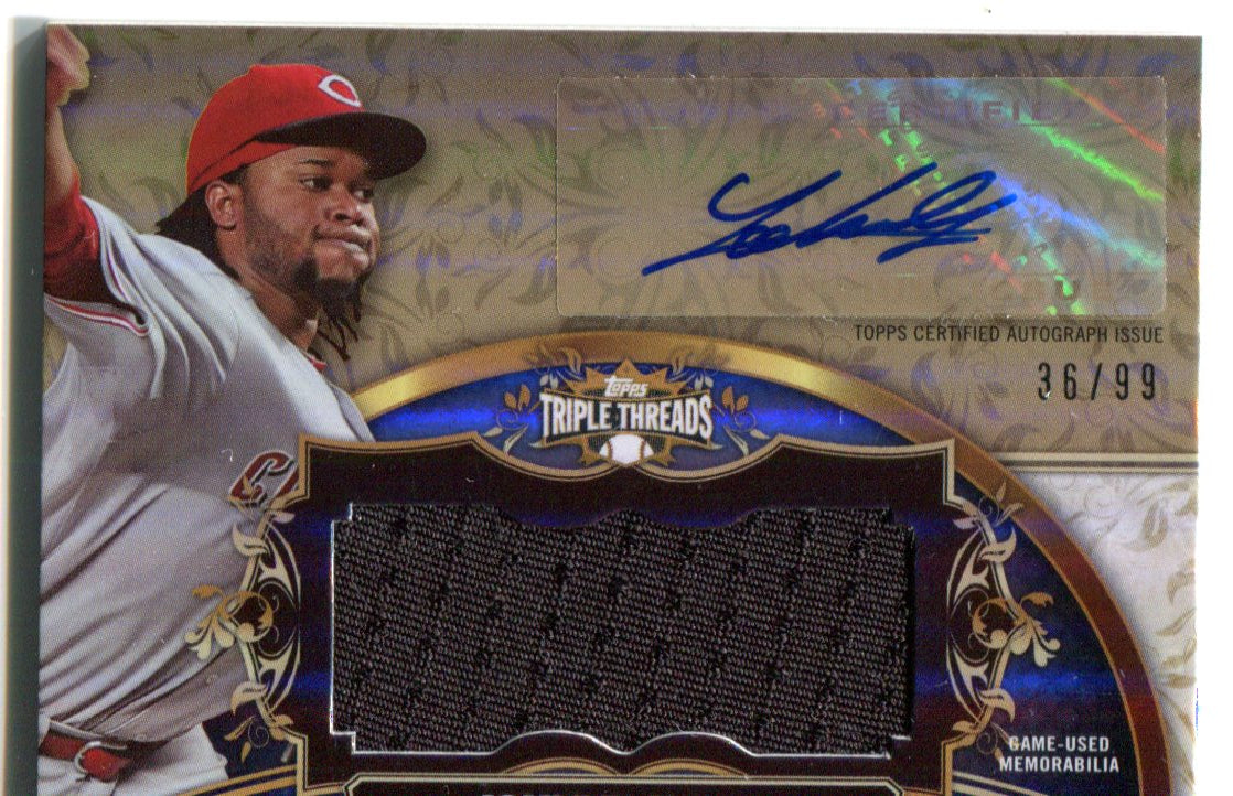 Johnny Cueto Autographed Topps Triple Thread Jersey Card #13/99