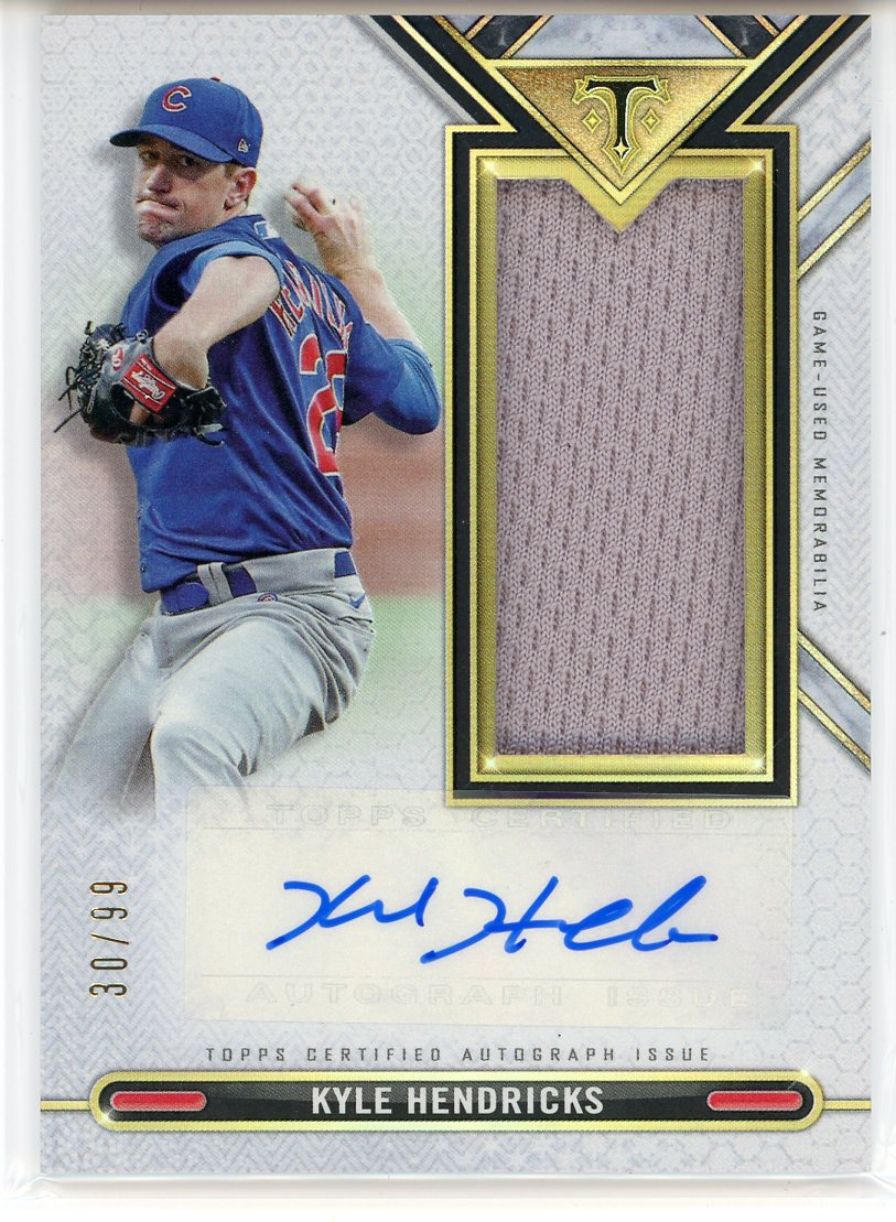 Kyle Hendricks Autographed 2021 Topps Triple Threads Jersey Card