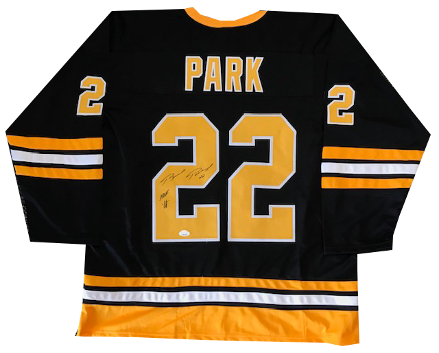 autographed bruins jersey