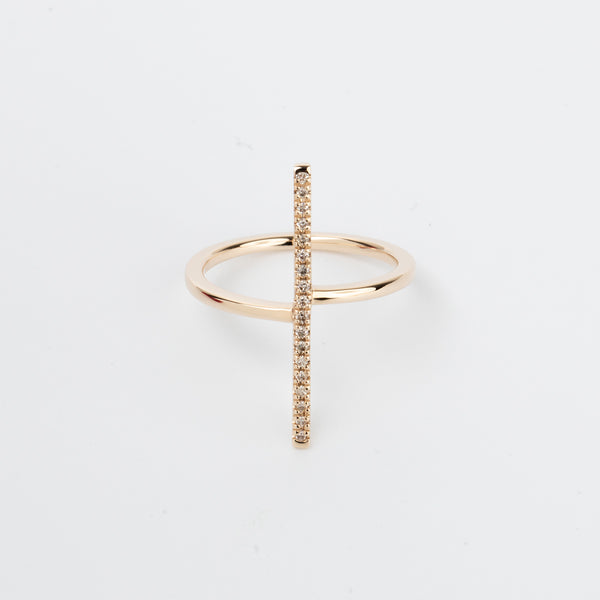 Gossamer Vertical Diamond Bar Ring | eclipseseal.com