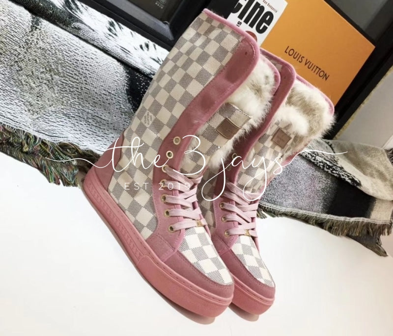 pink louis vuitton boots