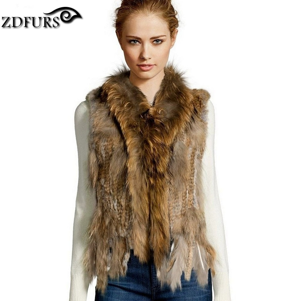 fur collar vest