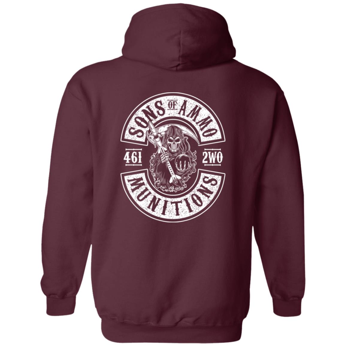 Sons Of AMMO Grim Reaper Sickle Pisspot Missile IYAAYAS Muntions Pullover Hoodie