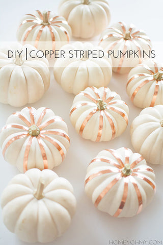 DIY Striped Pumpkins with Copper on the Laura James Jewelry blog
