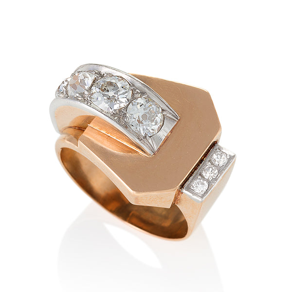 French Diamond Gold Buckle Ring on the Laura James Jewelry blog