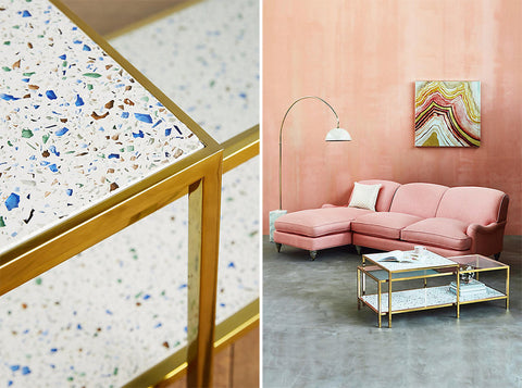 Anthropologie Terrazzo Coffee Table on the Laura James Jewelry Blog