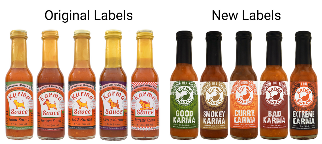 Original Sauce Labels vs. Redesigned Sauce Labels