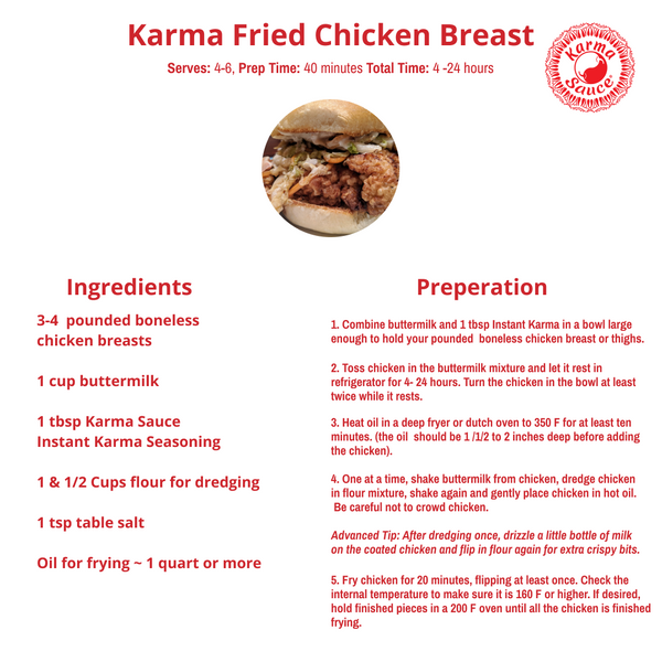 Karma Fried Chicken Breast Recipe