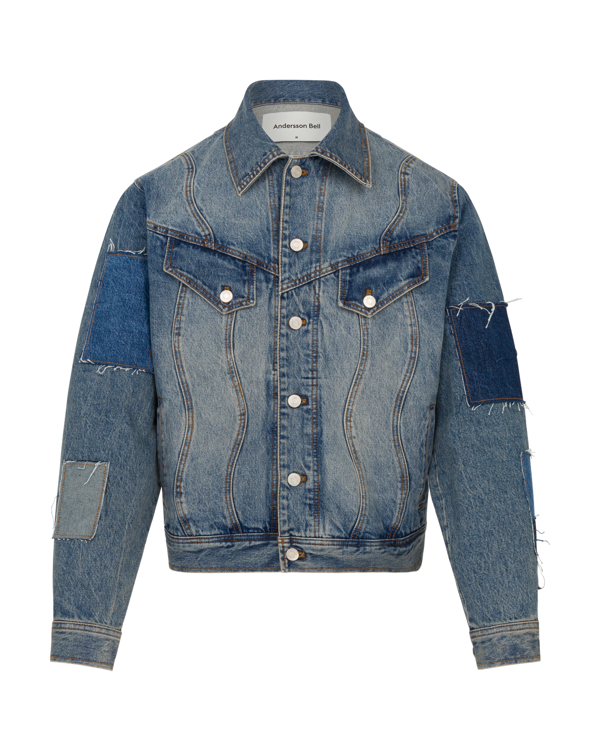 ANDERSSON BELL - Patchwork Denim Jacket - Blue – MACHINE-A