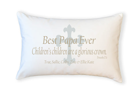 PillowGrace Best Grandfather Ever Pillow Proverbs 17:6
