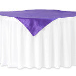 Taffeta Table Overlay Topper 54x54 Square Purple