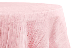 Accordion Crinkle Taffeta 120" Round Tablecloth - Pink