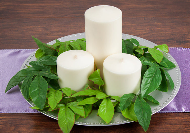 white candle centerpiece