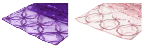 Pink Purple Circle Sequin Organza Runners linens