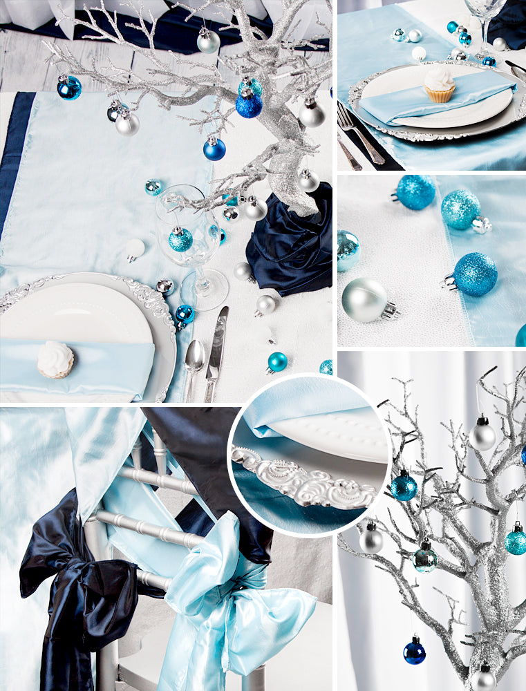 blue and silver decorations