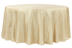 Crushed Taffeta 132" Round Tablecloth - Champagne