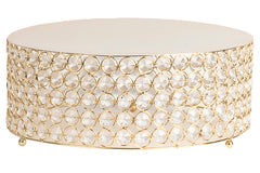 Crystal 14" Round Cake Stand - GOLD Plated