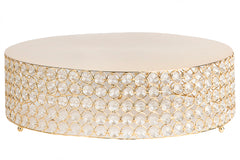 Crystal 18" Round Cake Stand - Gold Plated
