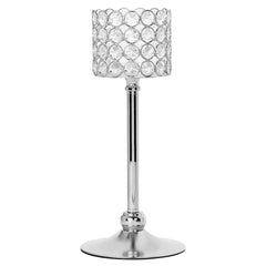 Crystal Candle Holder 12.5″ – Silver