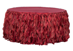 Curly Willow 14ft Table Skirt – Apple Red (new tone)