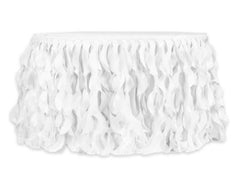 Curly Willow 17ft Table Skirt - White