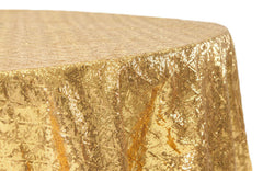 Diamond Glitz Sequins 120" Round Tablecloth - Gold