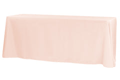 Economy Polyester Tablecloth 90"x132" Oblong Rectangular - Blush