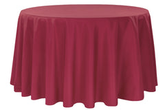 Economy Polyester Tablecloth 120" Round - Apple Red