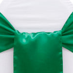 Emerald Satin Wide Chair Sash