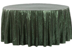 Glitz Sequins 120″ Round Tablecloth – Willow Green