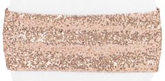 Glitz Sequin Spandex Chair Band – Blush/Rose Gold