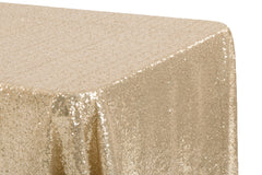 Glitz Sequin 90"x132" Rectangular Tablecloth - Champagne