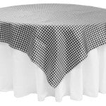  Black and White Houndstooth Satin Tablecloth