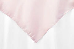 Square 72" Lamour Satin Table Overlay - Pastel Pink