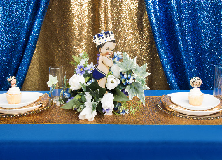 Royal Blue & Gold Glitz Little Prince Baby Shower
